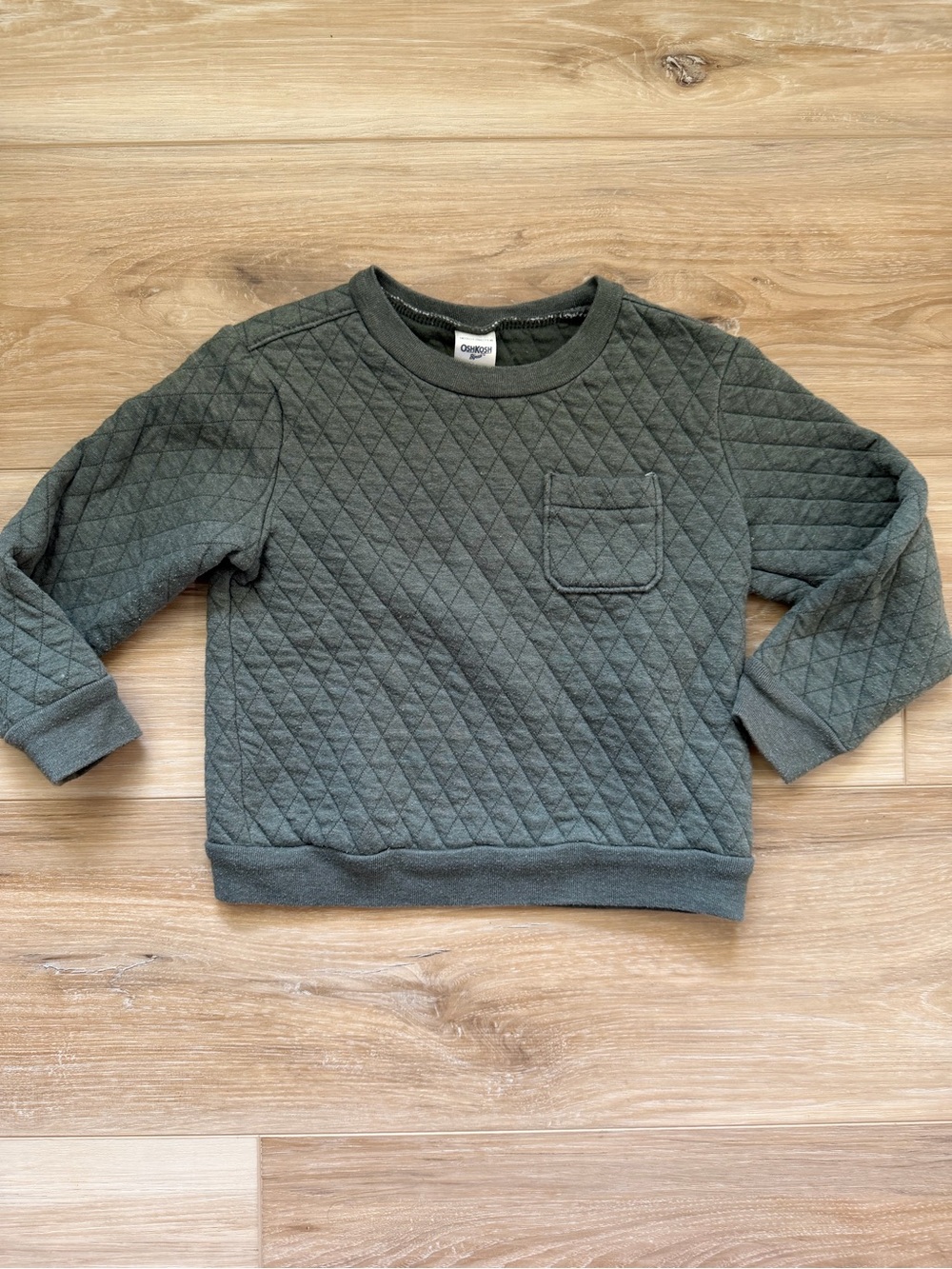 OshKosh B'gosh Quilted Olive Green Crewneck Sweatshirt